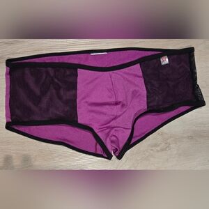 Purple and Black Mesh Mens Trunks